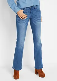 Jeans elasticizzati comfort bootcut, vita media, bonprix