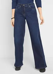 Jeans wide leg con cinta comoda, vita media, bonprix