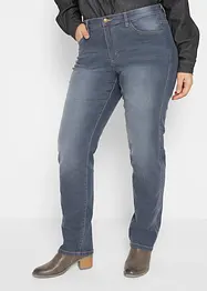 Jeans straight ultra morbidi, a vita media, bonprix