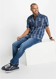 Camicia a maniche corte con inserto denim, bonprix