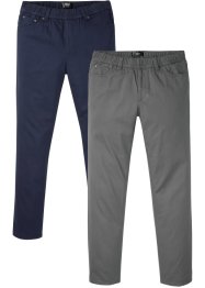 Pantaloni con elastico in vita (pacco da 2), bpc bonprix collection