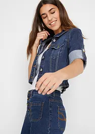 Giacca di jeans cropped con maniche a 3/4, bonprix