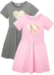 Abito di jersey in puro cotone biologico (pacco da 2), bonprix