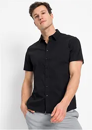 Camicia a maniche corte elasticizzata, slim fit, bonprix