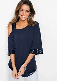 Maglia lunga con paillettes, bonprix