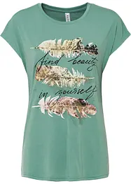 T-shirt con stampa glitterata, bonprix