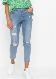 Jeans boyfriend cropped in cotone biologico, RAINBOW