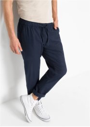 Pantaloni chino in misto lino con elastico in vita regular fit, straight, bonprix