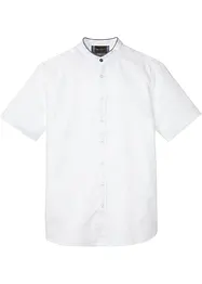 Camicia a maniche corte in lino con colletto alla coreana, bonprix