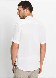 Camicia a maniche corte in lino con colletto alla coreana, bonprix