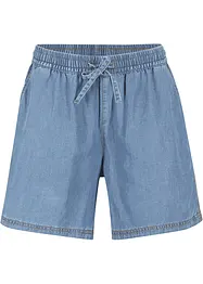 Shorts in denim leggero con lino e cinta comoda, extra larghi, bonprix