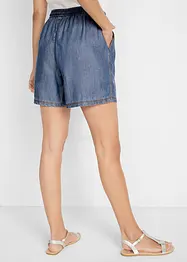 Shorts in denim leggero con lino e cinta comoda, extra larghi, bonprix