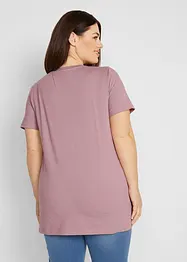 T-shirt basic lunga con scollo a V (pacco da 2), bonprix