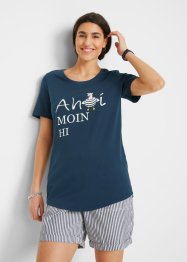 T-shirt in cotone con stampa marinara, bpc bonprix collection