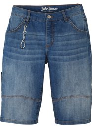 Bermuda in jeans slim fit con catenella portachiavi, John Baner JEANSWEAR