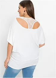 Maglia con pizzo e maniche a pipistrello, bonprix