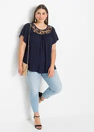 Blusa con pizzo, bonprix