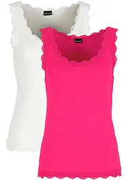 Top con pizzo (pacco da 2), bonprix