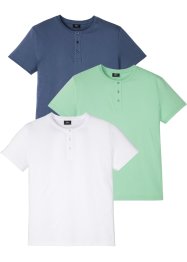 T-shirt serafino (pacco da 3), bpc bonprix collection