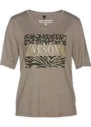 T-shirt con stampa glitterata, bonprix