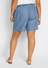 Shorts in denim leggero con lino e cinta comoda, extra larghi, bonprix