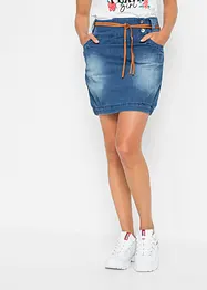 Gonna di jeans con cintura, bonprix