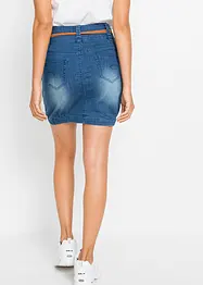 Gonna di jeans con cintura, bonprix