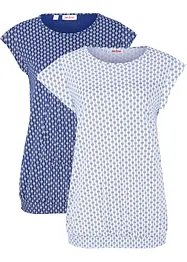 Maglia fantasia con maniche ad aletta (pacco da 2), bonprix