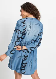 Abito di jeans oversize con scritte in TENCEL™ Lyocell, bonprix