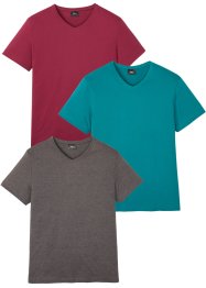 T-shirt con scollo a V (pacco da 3), bpc bonprix collection