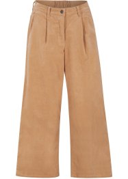 Pantaloni culotte di velluto elasticizzato con cinta comoda, bpc bonprix collection