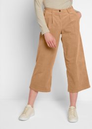 Pantaloni culotte di velluto elasticizzato con cinta comoda, bpc bonprix collection