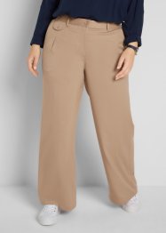 Pantaloni larghi con cinta comoda e pinces, bpc bonprix collection