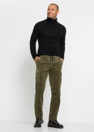 Pantaloni cargo in velluto elasticizzato con elastico in vita regular fit, bpc bonprix collection