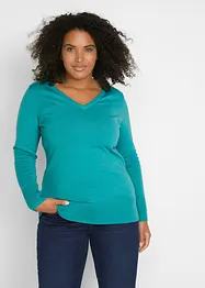 Maglione in filato fine con scollo a V, bonprix