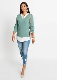 Maglione con inserto di camicia, bonprix