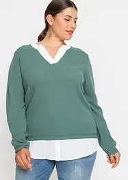 Maglione con inserto di camicia, bonprix