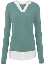 Maglione con inserto di camicia, bonprix