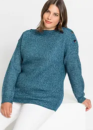 Maglione oversize con bottoni, bonprix