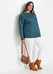 Maglione oversize con bottoni, bonprix