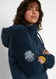 Giacca con maniche in maglia e cappuccio, bonprix