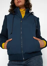 Giacca con maniche in maglia e cappuccio, bonprix