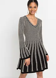 Abito in maglia jacquard svasato, bonprix