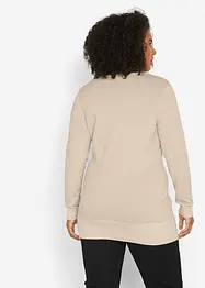 Maglione lungo basic a maglia fine con scollo a V, bonprix