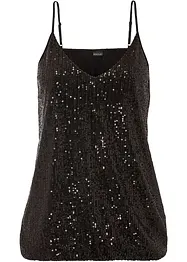 Top in jersey con paillettes, bonprix