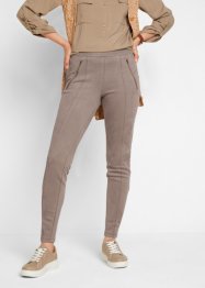 Pantaloni elasticizzati in similpelle scamosciata con cinta comoda, bpc bonprix collection