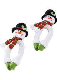 Tieback Per Tende Di Natale Fatto A Mano Con Nappe - Ferma Tenda A Pupazzo Di Neve, 85 Cm, Nero