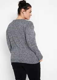 Maglione melange con scollo rotondo, bonprix