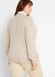 Cardigan a maglia grezza con cotone riciclato, bonprix