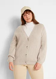 Cardigan a maglia grezza con cotone riciclato, bonprix